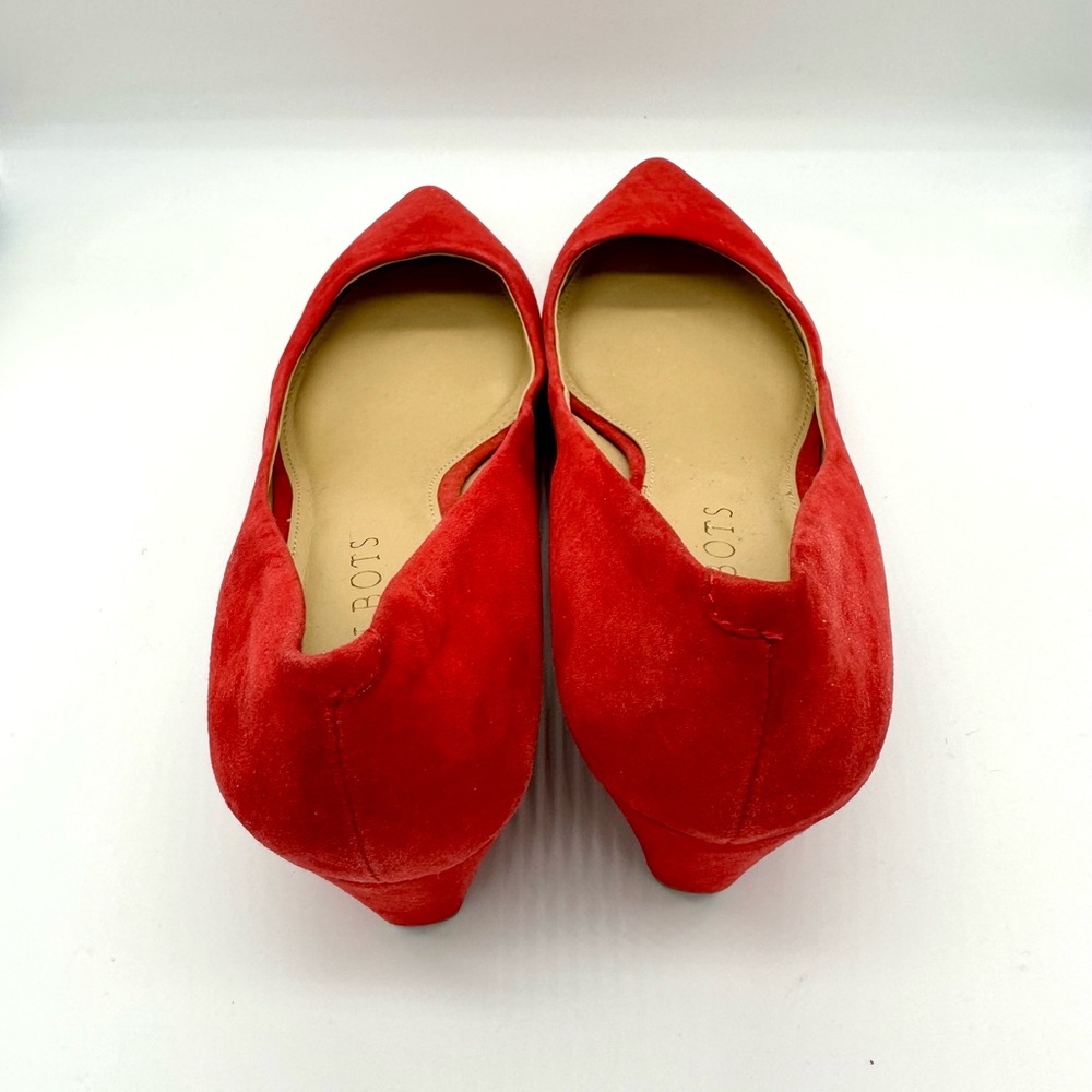 Talbots Classic Red Suede Wedge Heels - Picture 3 of 5